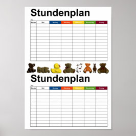 Gefüllte Tiere / Spielzeug / Zeitplan Poster