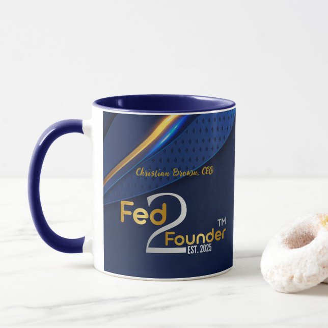 Gefüttert2Founder Coffee Tasse - Personalisiert (Mit Donut)
