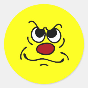 Gefüttert Grumpey Runder Aufkleber