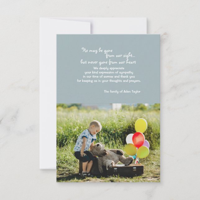 Gegangen von unserem Anblick-Foto-Trauerfall danke (Vorderseite)