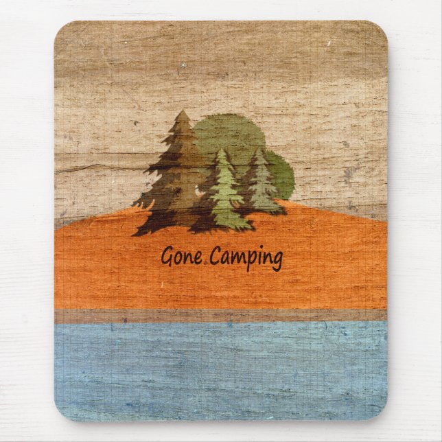 Gegangene Campings-hölzerne Blick-Natur-Liebhaber Mousepad (Vorne)