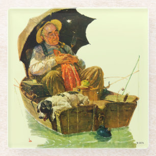 Gegangene Fischerei Glasuntersetzer