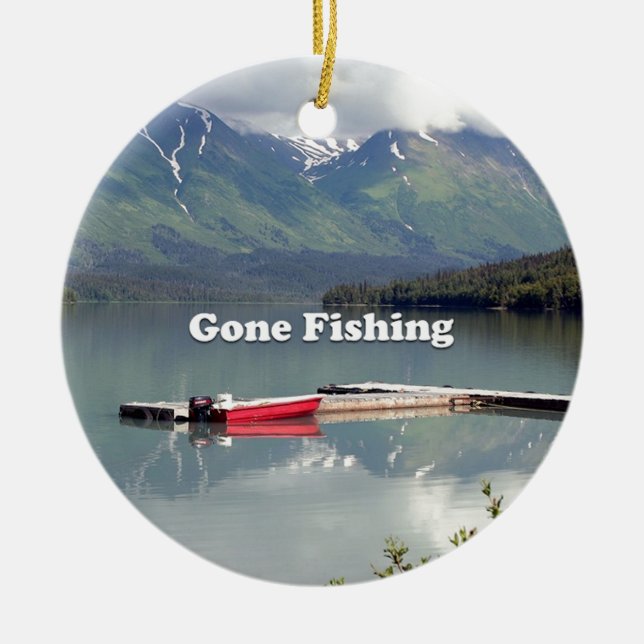 Gegangene Fischerei: Trailsee, Alaska Keramikornament (Vorne)