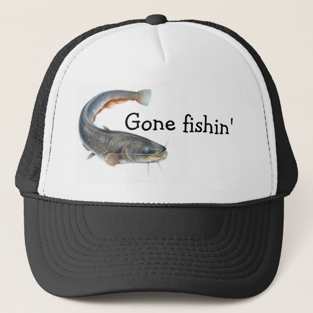 "gegangenes fishin'" truckerkappe (Vorderseite)