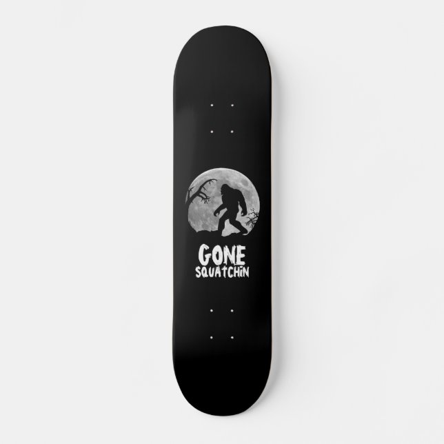 Gegangenes Squatchin mit Mond und Silhouette Skateboard (Vorderseite)