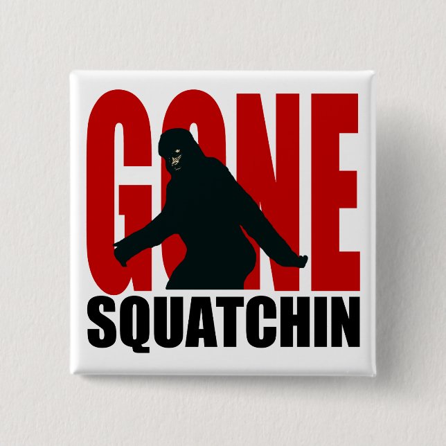 Gegangenes Squatchin - Schwarzes und Rot Button (Vorderseite)