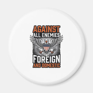 Gegen alle Feinde Patriotischer Adler-Shirt-Design Magnet