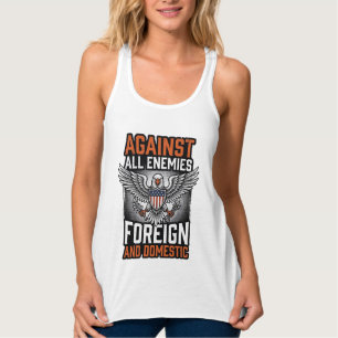 Gegen alle Feinde Patriotischer Adler-Shirt-Design Tank Top