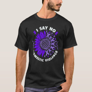 Gegen Gewalt Sonnenblumen lila Band T-Shirt