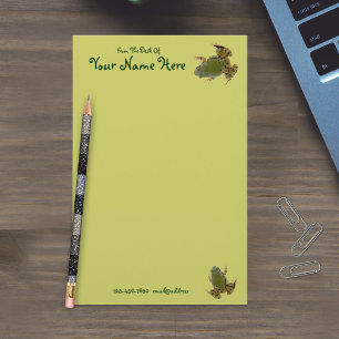 Gegen Nah-Up-Aufklatschfoto von grünen Fröschen Briefpapier