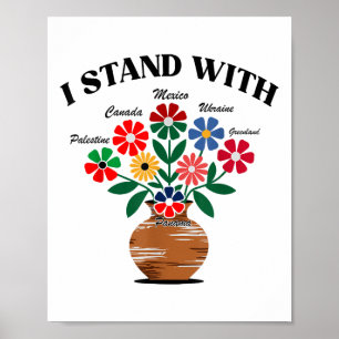 Gegen Trump stehe ich mit Kanada Mexiko Grönland G Poster