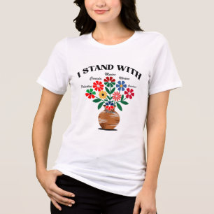 Gegen Trump stehe ich mit Kanada Mexiko Grönland G Tri-Blend Shirt