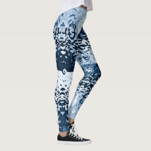 Gegensätze ziehen Navy Blue Leggings an