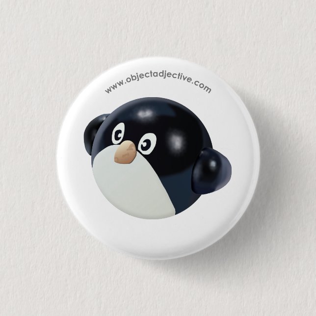 Gegenstand-Adjektiv-Pinguin Button (Vorderseite)