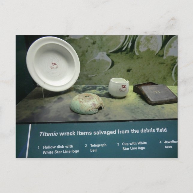 Gegenstände, die aus der Titanic befreit sind Postkarte (Vorderseite)
