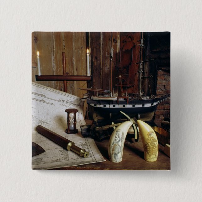 Gegenstände von des 19. Jahrhundertsdesk eines Button (Vorderseite)