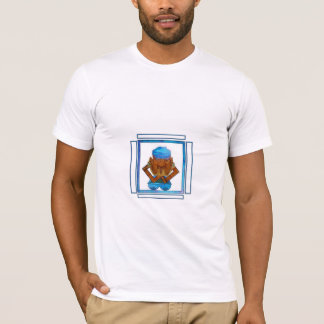 Gegenüber der Nase. T-Shirt