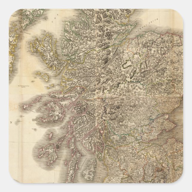 Gegenüber von Schottland Quadratischer Aufkleber (Vorderseite)