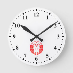 Gegenüberliegende Garnele rund Runde Wanduhr