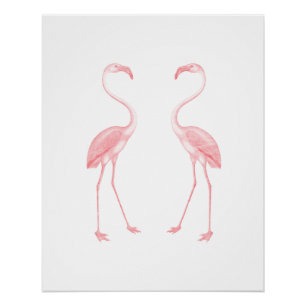 Gegenüberstellen der Flamingos Poster