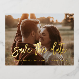 Gegenwärtig Save the Date Goldfolienkarte Folie Einladungspostkarte