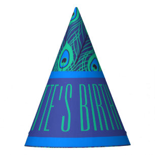 GEGENWÄRTIGE BLAUE GREEN PEACOCK FEATHERN PATTERN PARTYHÜTCHEN