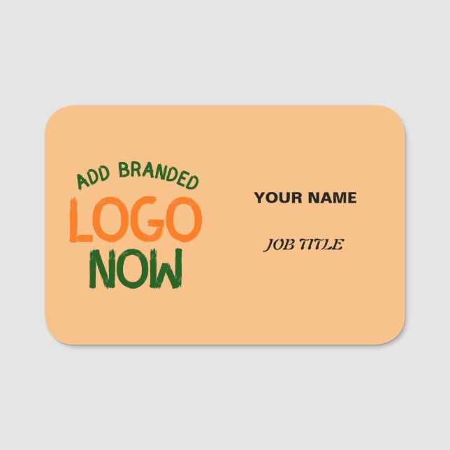 GEGENWÄRTIGE CLEAN PEACH ORANGE MODERNE CLIENT NAMENSSCHILD (Vorderseite)