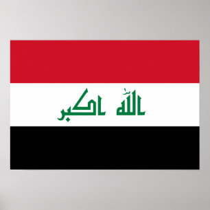 Gegenwärtige Staatsflagge vom Irak Poster