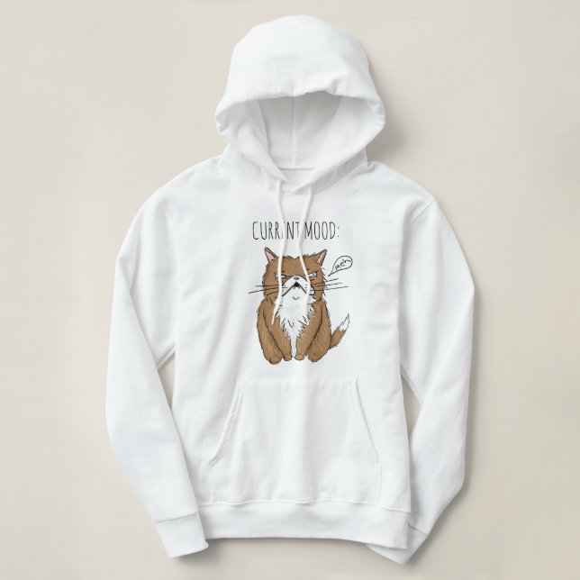 Gegenwärtige Stimmung Meh lustige mürrische Katze, Hoodie (Design vorne)