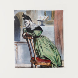 Gegenwärtige Viktorianische Lady in Green - elegan Wandteppich