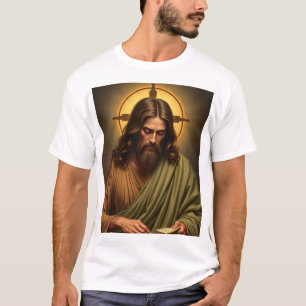 Gegenwärtiger Jesus mit einem Halo-Männer-Tee-Shir T-Shirt