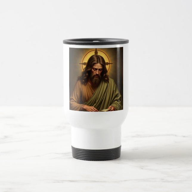 Gegenwärtiger Jesus mit Halo-Reisemuggie Reisebecher (Mittel)