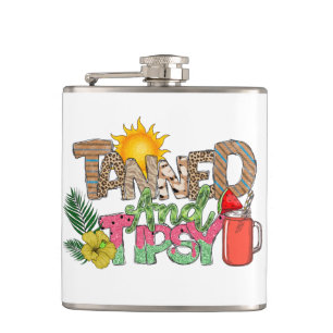 Gegerbt und Tipsy Fun Summer Party Design Flachmann