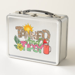 Gegerbt und Tipsy Fun Summer Party Design Metall Brotdose