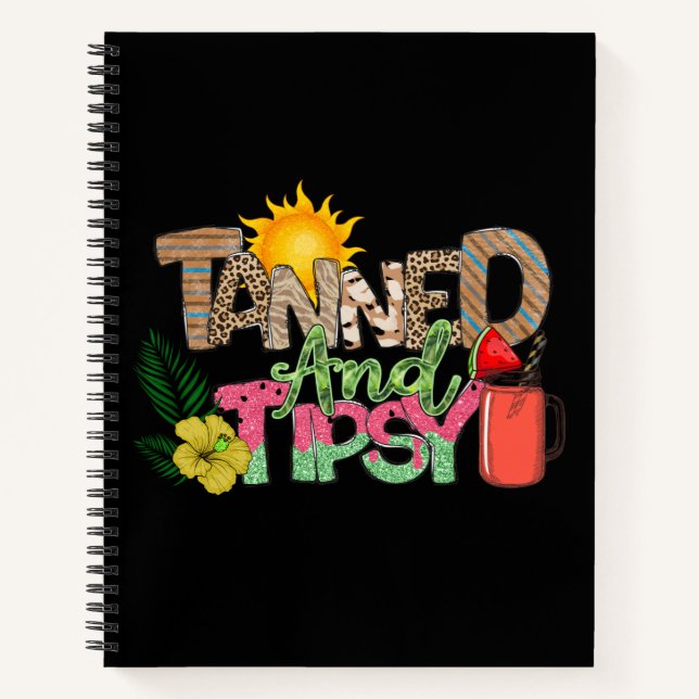 Gegerbt und Tipsy | Fun Summer Party Design Notizbuch (Vorderseite)