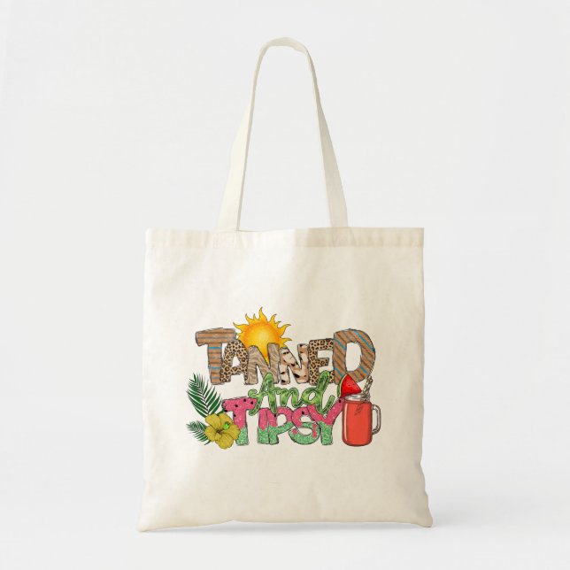 Gegerbt und Tipsy | Fun Summer Party Design Tragetasche (Vorne)