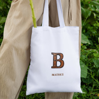 Geglättete Western-Lederinitialen-Monogramm B Tragetasche