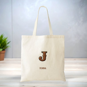 Geglättete Western-Lederinitialen-Monogramm J Tragetasche