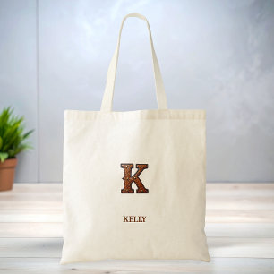 Geglättete Western-Lederinitialen-Monogramm K Tragetasche