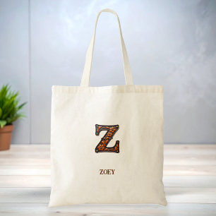 Geglättete Western-Lederinitialen-Monogramm Z Tragetasche