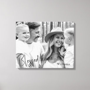Gegneter Familienname B/W-Porträt groß Leinwanddruck