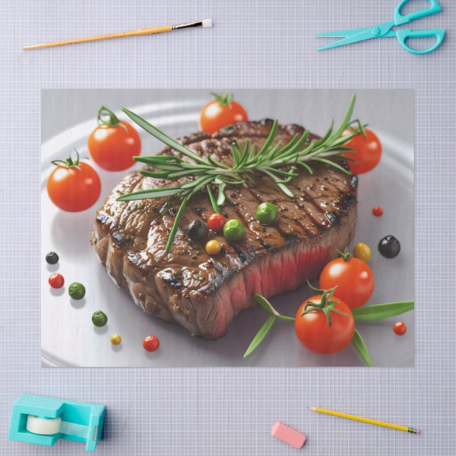 Gegrillte Steak-Eleganz Seidenpapier (Basteln)