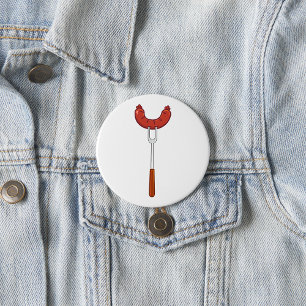 Gegrillte Wurst auf BBQ-Gabel Button