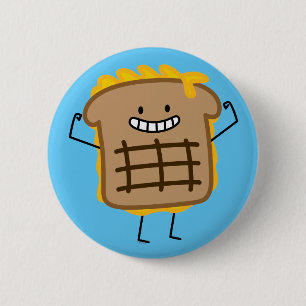Gegrillter Käse-Sandwich-Cheddarkäse toastete Br Button