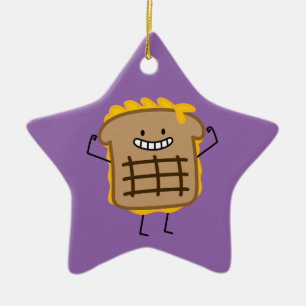 Gegrillter Käse-Sandwich-Cheddarkäse toastete Brot Keramikornament