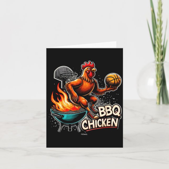 Gegrilltes BBQ-Hähnchen spielt flammendes Baseball Karte (Vorderseite)