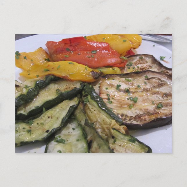 Gegrilltes Gemüse Postkarte (Vorderseite)