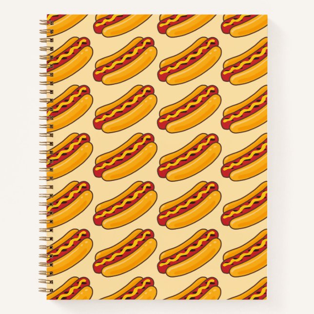 Gegrilltes Hot-Dog-Muster Notizbuch (Vorderseite)