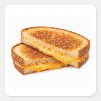 Gegrilltes Käsesandwich isoliert Quadratischer Aufkleber