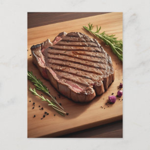 Gegrilltes Ribeye-Steak Rosmarin Postkarte